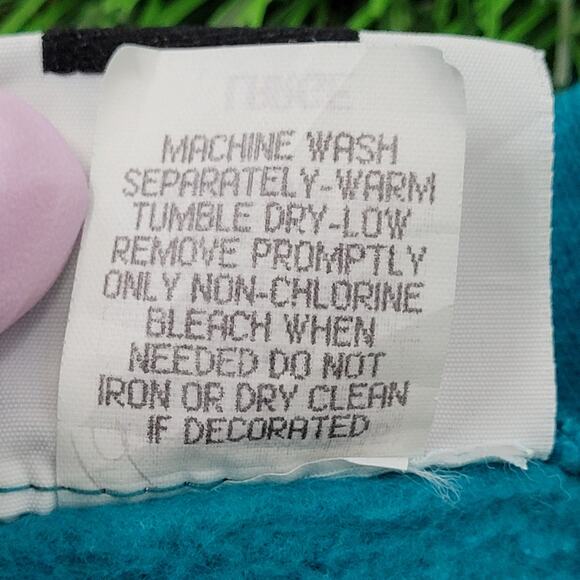 Vintage 90s MOD LEE Sweatshirt Women Large 20x26 Blue Henley - Picture 8 of 16